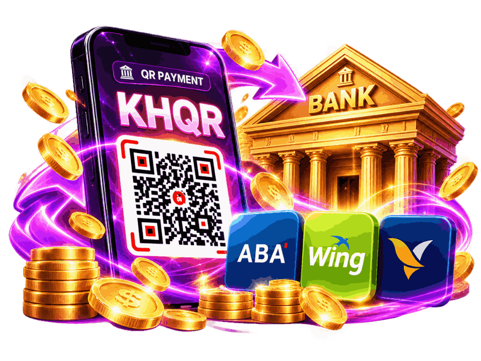KHQR Bank Transfer with ABA Bank, Wing Bank and ACLEDA Bank
